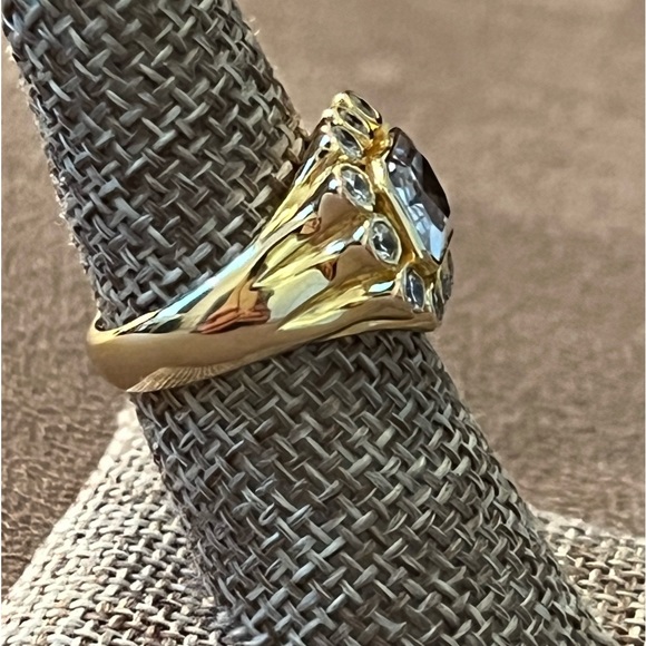 Brent Neale look-alike Flush Mount East-West Gold Plated Ring - Picture 8 of 16